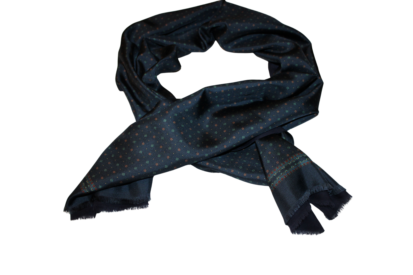 Sciarpa tubolare sartoriale in twill di seta verde - Q7LAB | Italian brand of luxury accessories crafted by artisans