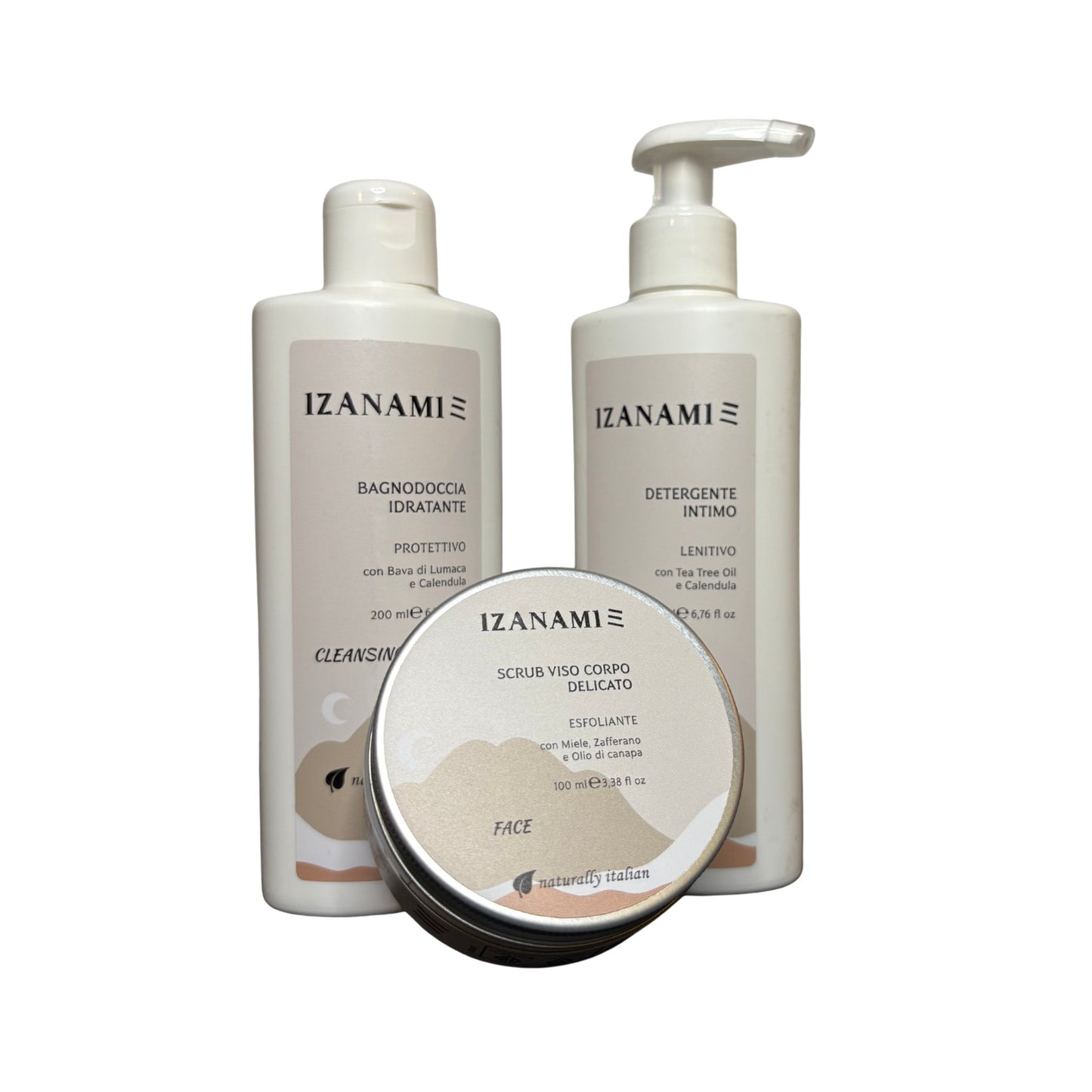 Crema biologica della collezione PURE CARE di IZANAMI, cosmetici per il corpo con ingredienti naturali.