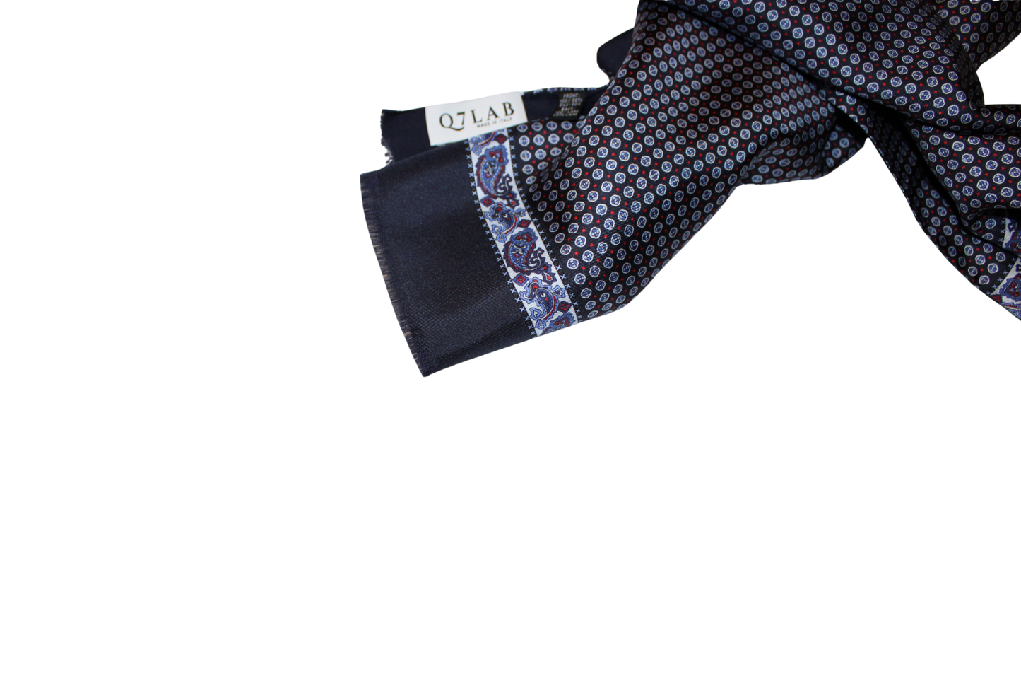 Sciarpa tubolare sartoriale in twill di seta blu - Q7LAB | Italian brand of luxury accessories crafted by artisans