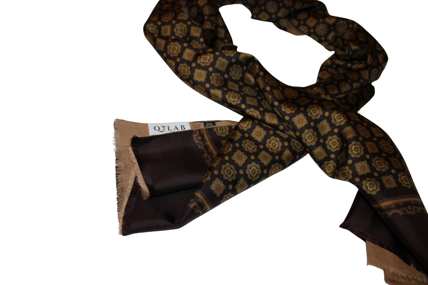 Sciarpa tubolare sartoriale in twill di seta bordeaux - Q7LAB | Italian brand of luxury accessories crafted by artisans