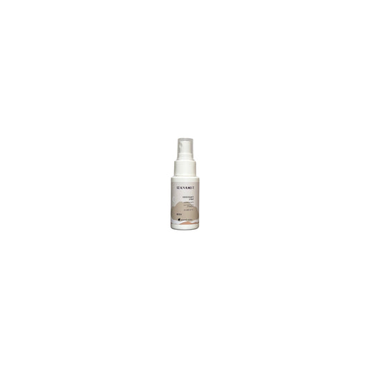 Deodorante spray rinfrescante biologico Izunami, cosmetici per il corpo, confezione quadrata, naturale e biologico.