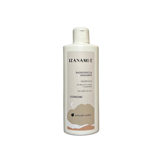 Doccia idratante e protettiva IZANAMI, cosmetico biologico per il corpo, con formula nutriente e delicata sulla pelle.