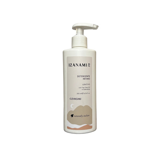 Detergente intimo biologico IZANAMI, cosmetici per il corpo, con formula delicata e naturale, visibile in questa immagine.