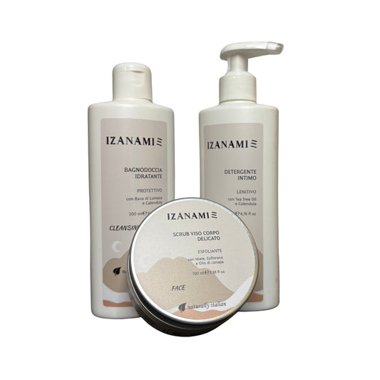 Crema biologica della collezione PURE CARE di IZANAMI, cosmetici per il corpo con ingredienti naturali.