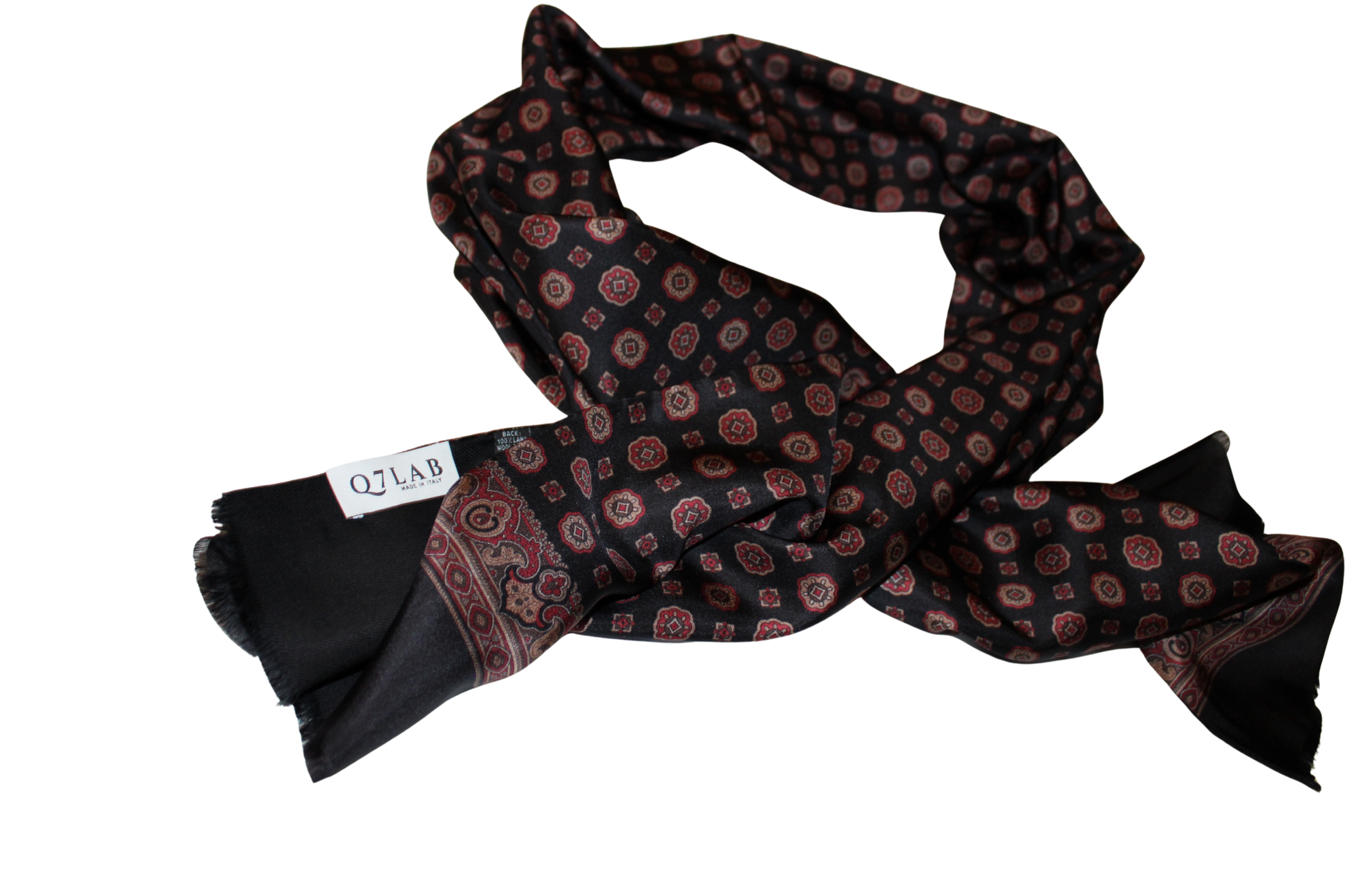 Sciarpa tubolare sartoriale in twill di seta blu navy - Q7LAB | Italian brand of luxury accessories crafted by artisans