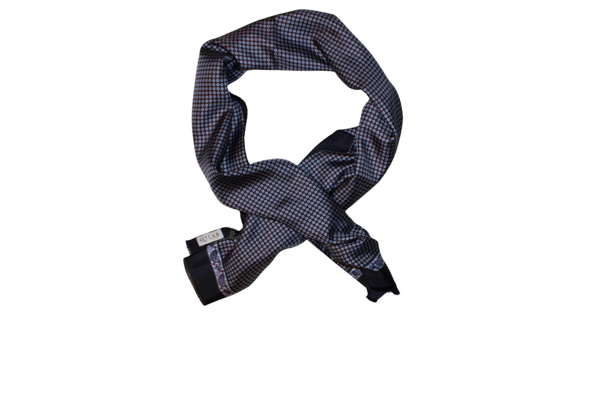 Sciarpa tubolare sartoriale in twill di seta blu - Q7LAB | Italian brand of luxury accessories crafted by artisans