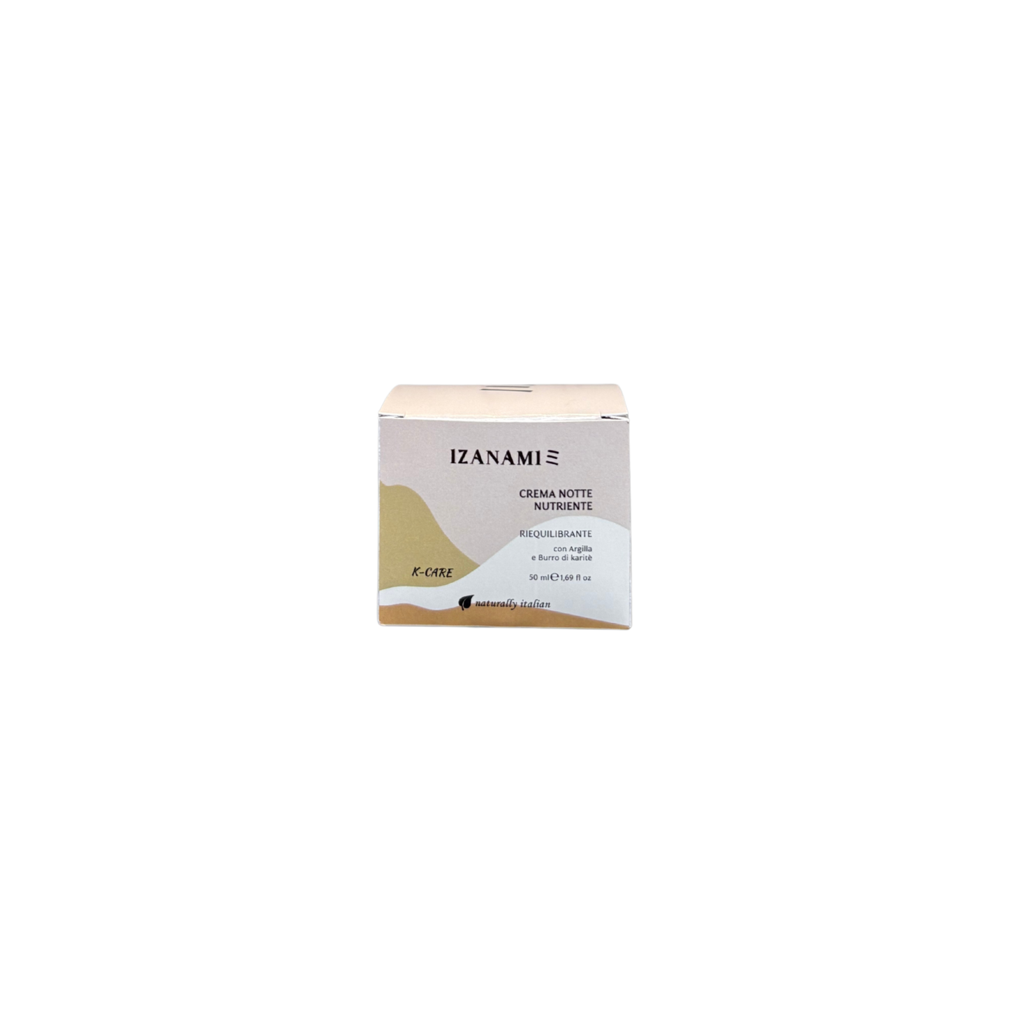 Crema notte nutriente Izaniami in vasetto con formula ricca e idratante, ideale per la cura della pelle durante la notte.