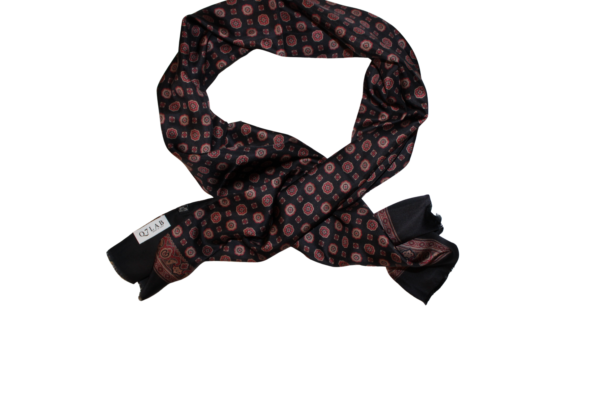 Sciarpa tubolare sartoriale in twill di seta blu navy - Q7LAB | Italian brand of luxury accessories crafted by artisans