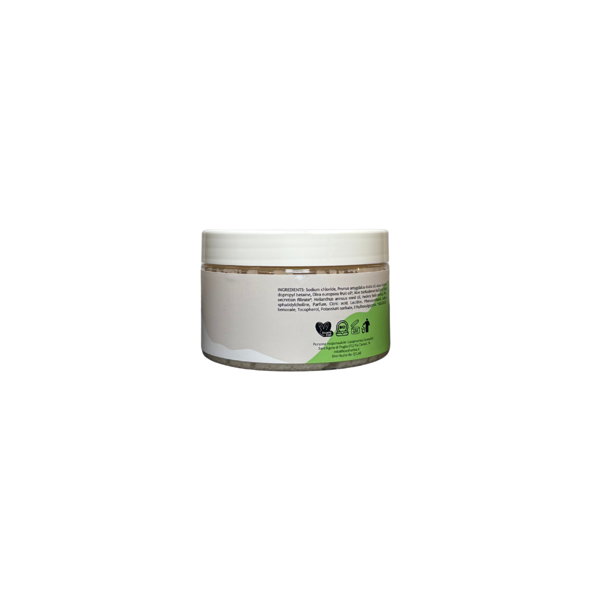 Scrub corpo purificante biologico IZANAMI TALASSOSCRUB, con texture naturale e ingredienti naturali per la cura della pelle.