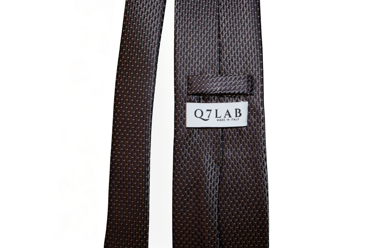 Cravatta sartoriale Ares in jacquard di seta grigia, Q7LAB Made in Italy