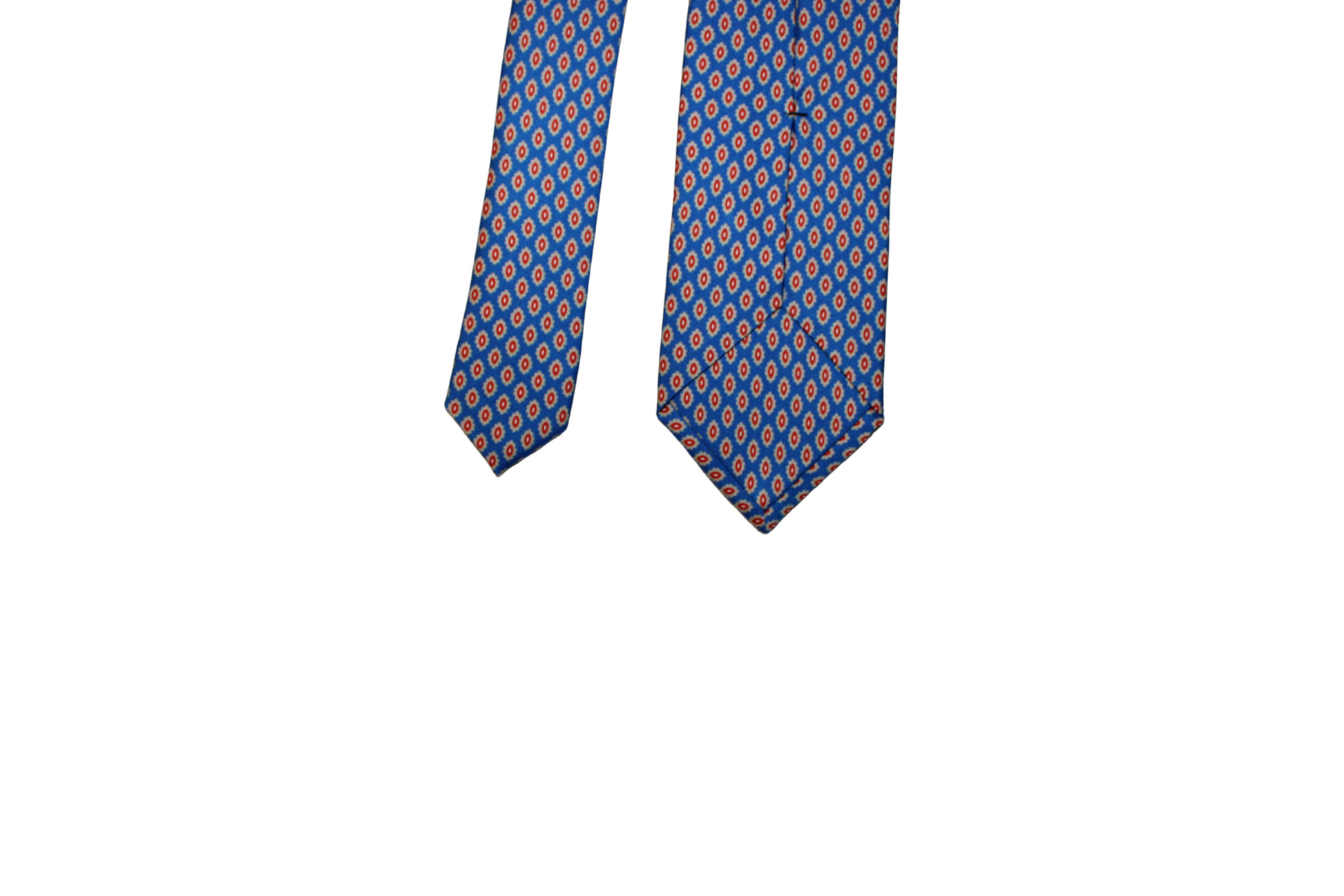 Cravatta sartoriale Dioniso in twill di seta blu, Q7LAB Made in Italy