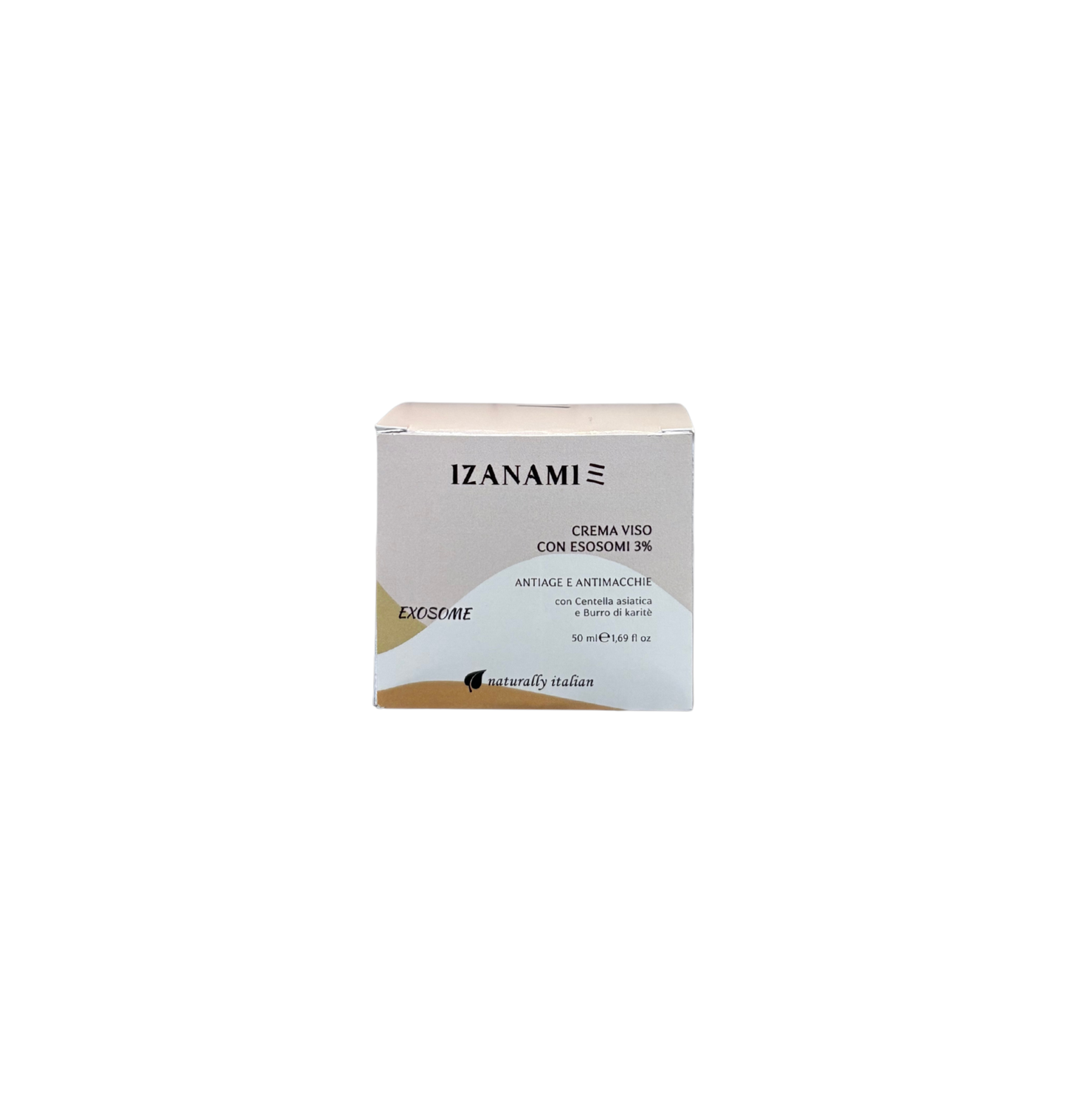 Crema viso con esosomi 3% di Izanami, cosmetico biologico per la cura della pelle del viso.