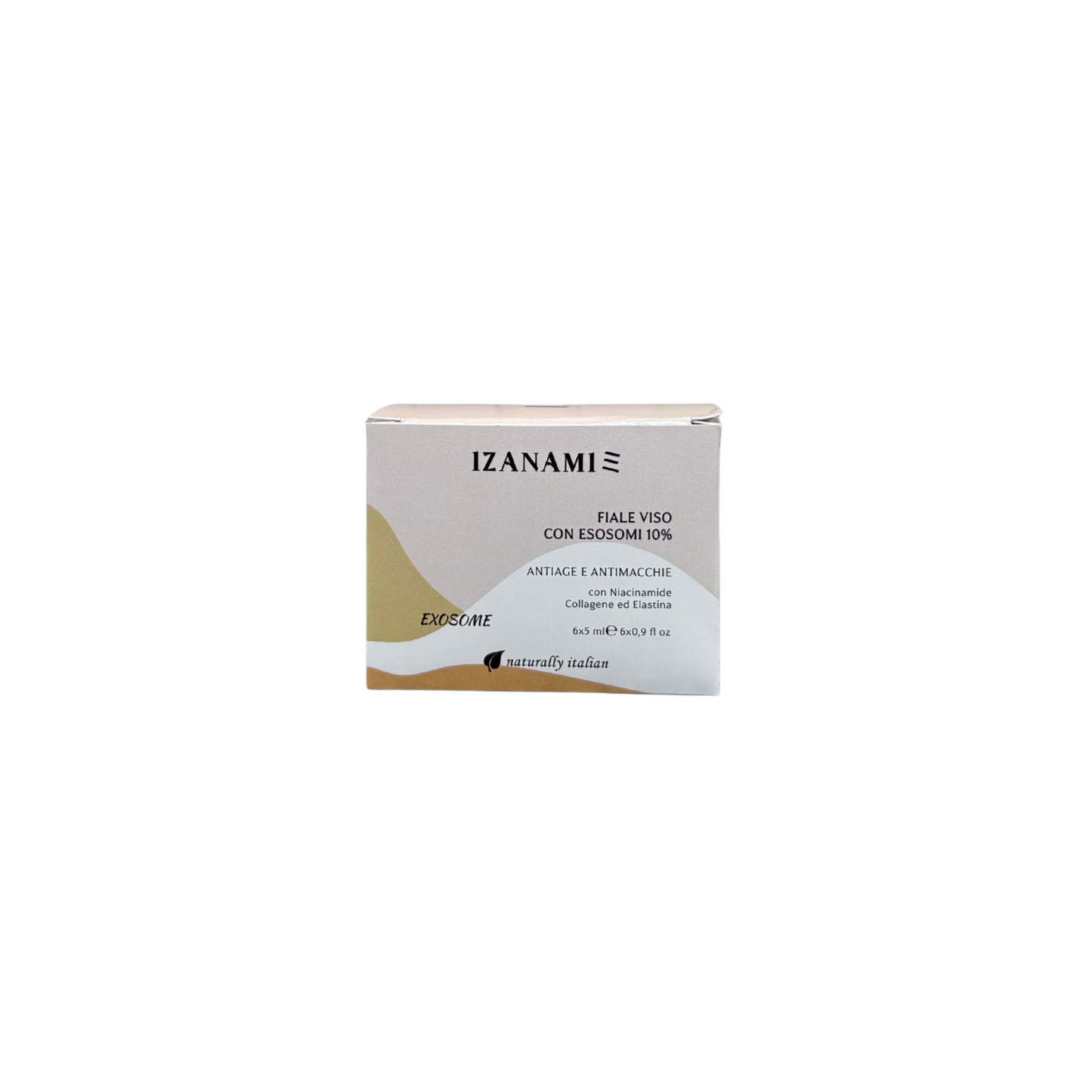 Fiale viso con esosomi antietà e antimacchie di IZANAMI, cosmetici biologici per trattamento viso.