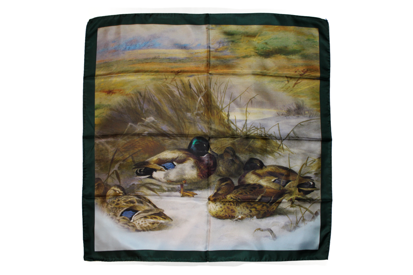 Foulard Demetra in seta, con motivo naturalistico, Q7LAB Made in Italy