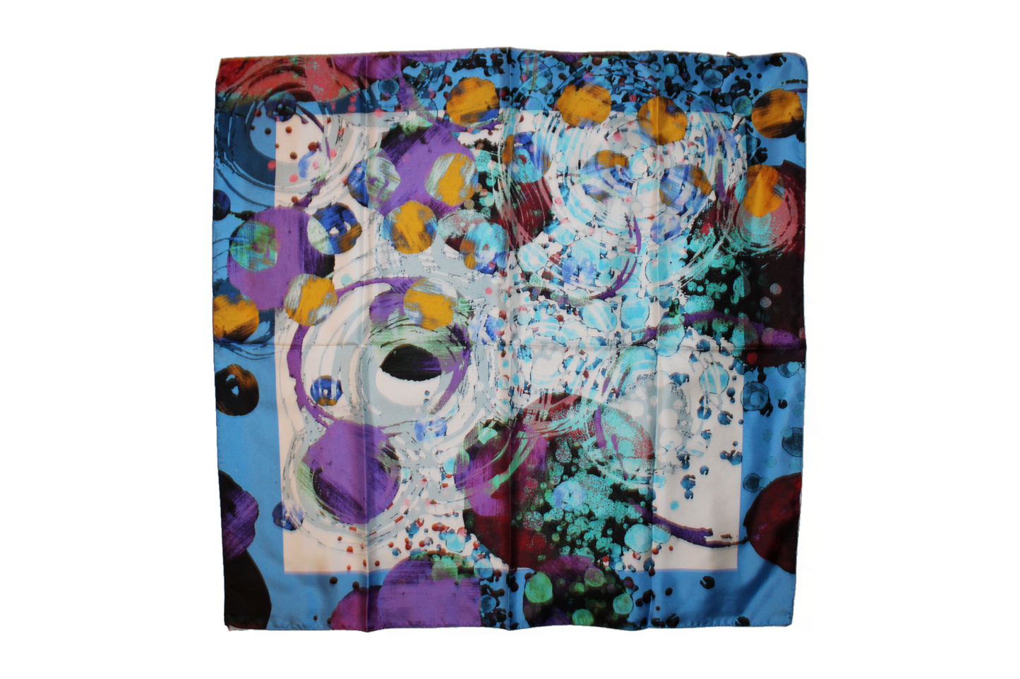 Foulard Tiamat in seta, con motivo geometrico, Q7LAB Made in Italy