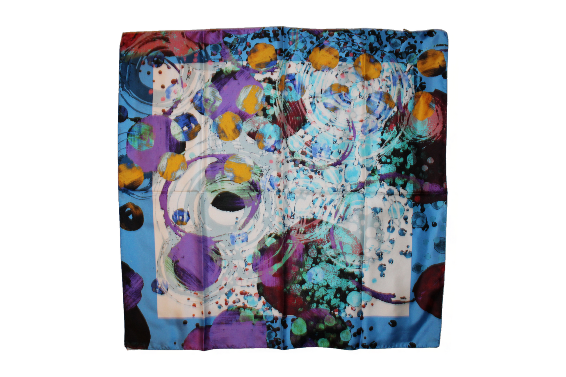 Foulard Tiamat in seta, con motivo geometrico, Q7LAB Made in Italy