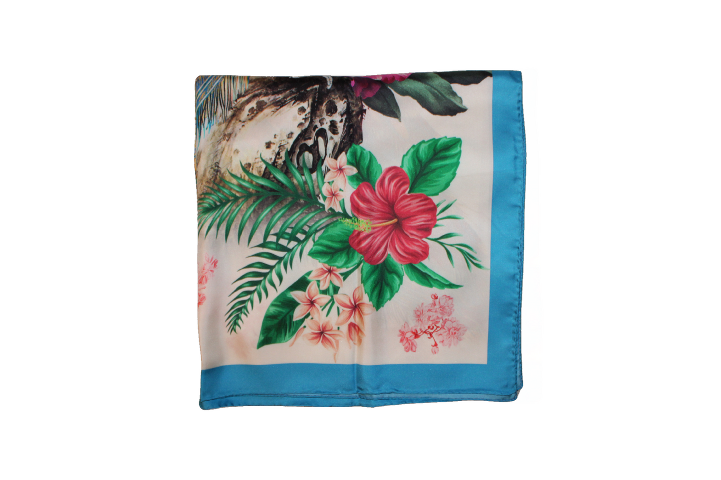 Foulard Zahara in seta, con motivo animalier, Q7LAB Made in Italy, dettagli