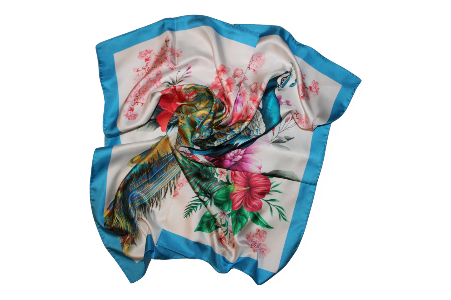 Foulard Zahara in seta, con motivo animalier, Q7LAB Made in Italy