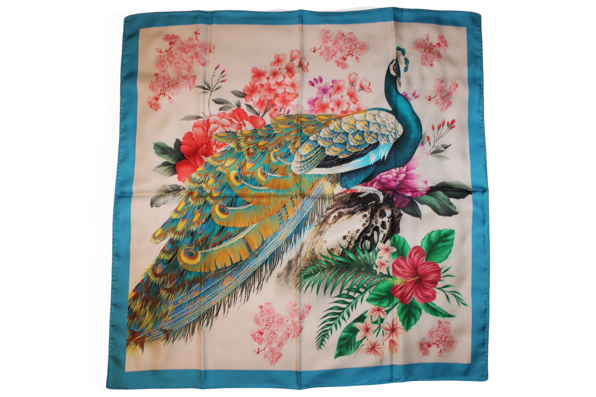 Foulard Zahara in seta, con motivo animalier, Q7LAB Made in Italy