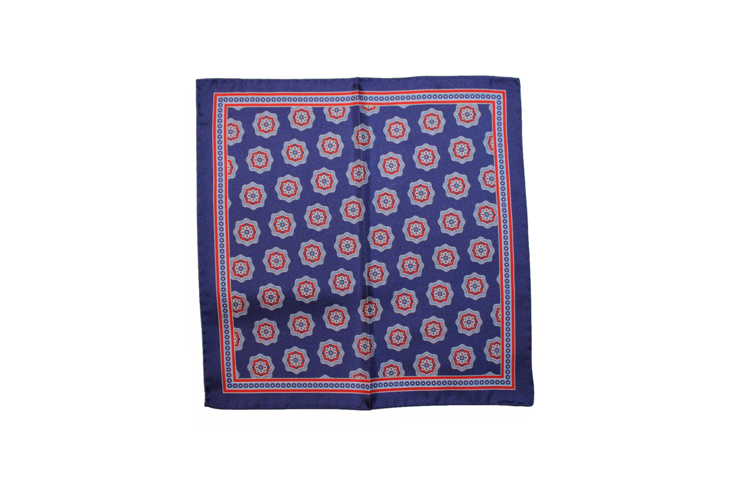 Pochette sartoriale Bishop in twill di seta blu, Q7LAB Made in Italy