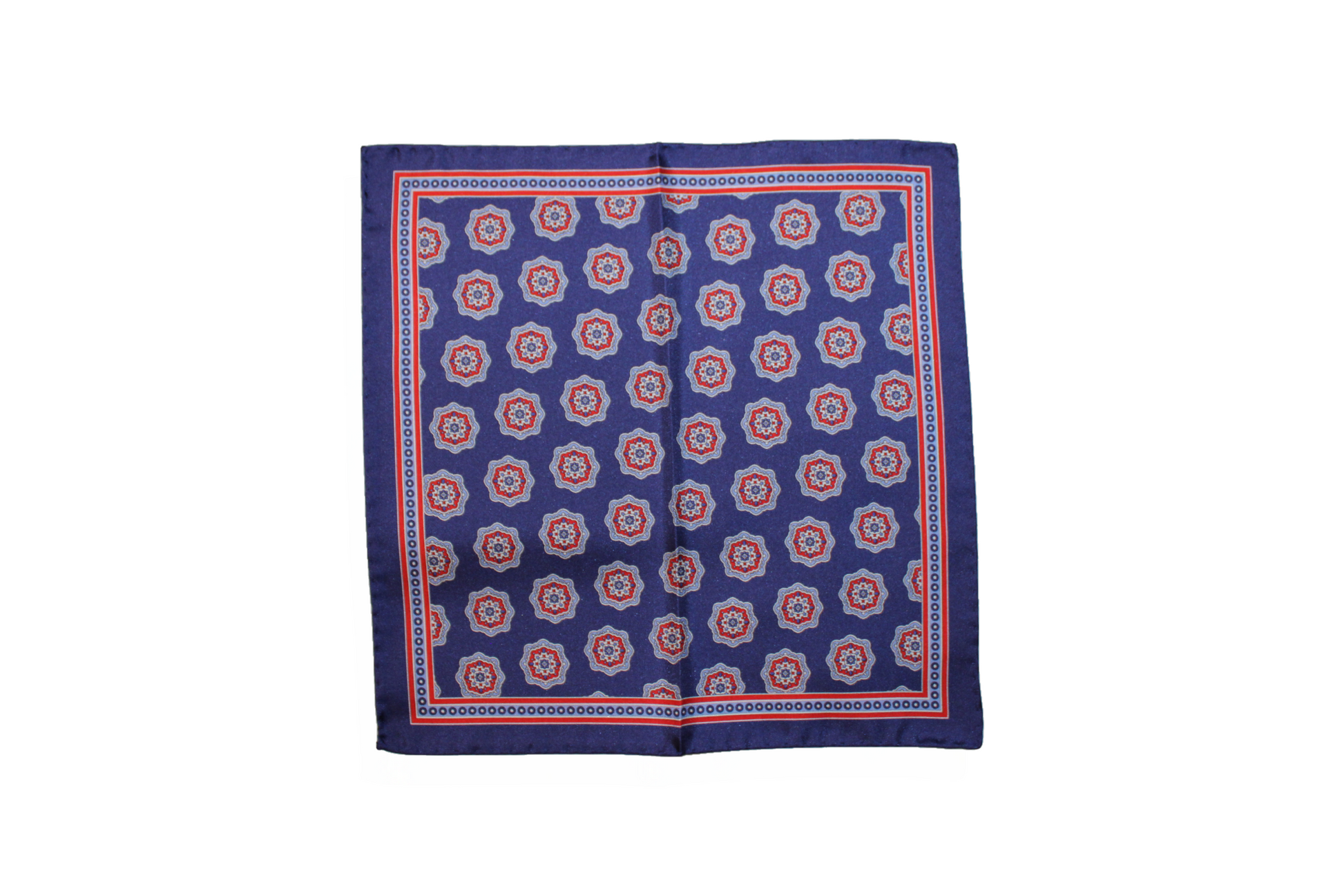 Pochette sartoriale Bishop in twill di seta blu, Q7LAB Made in Italy