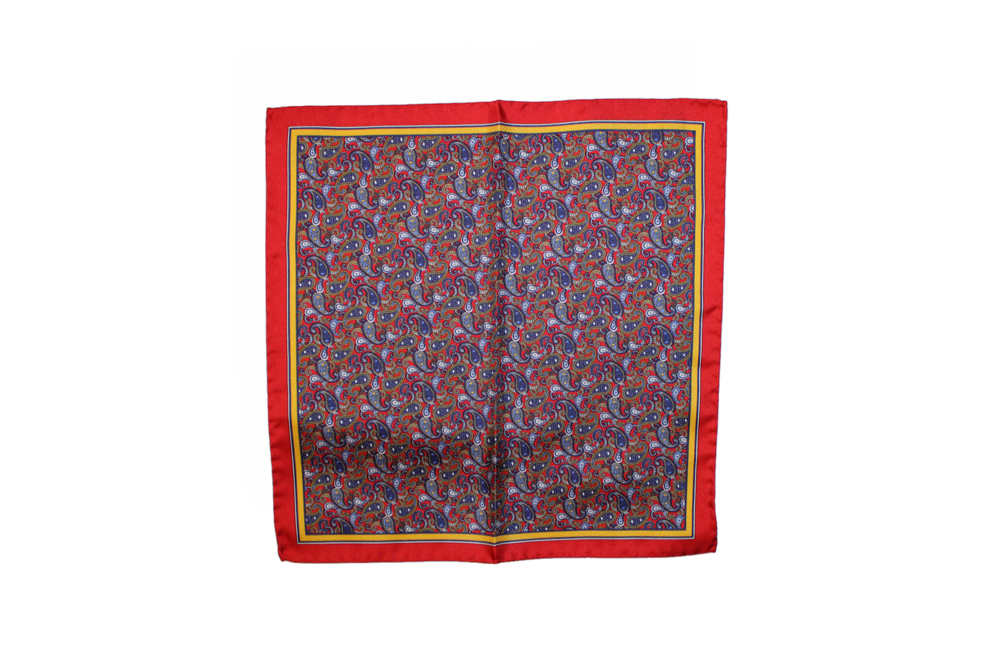 Pochette sartoriale Blake in twill di seta rossa, Q7LAB Made in Italy