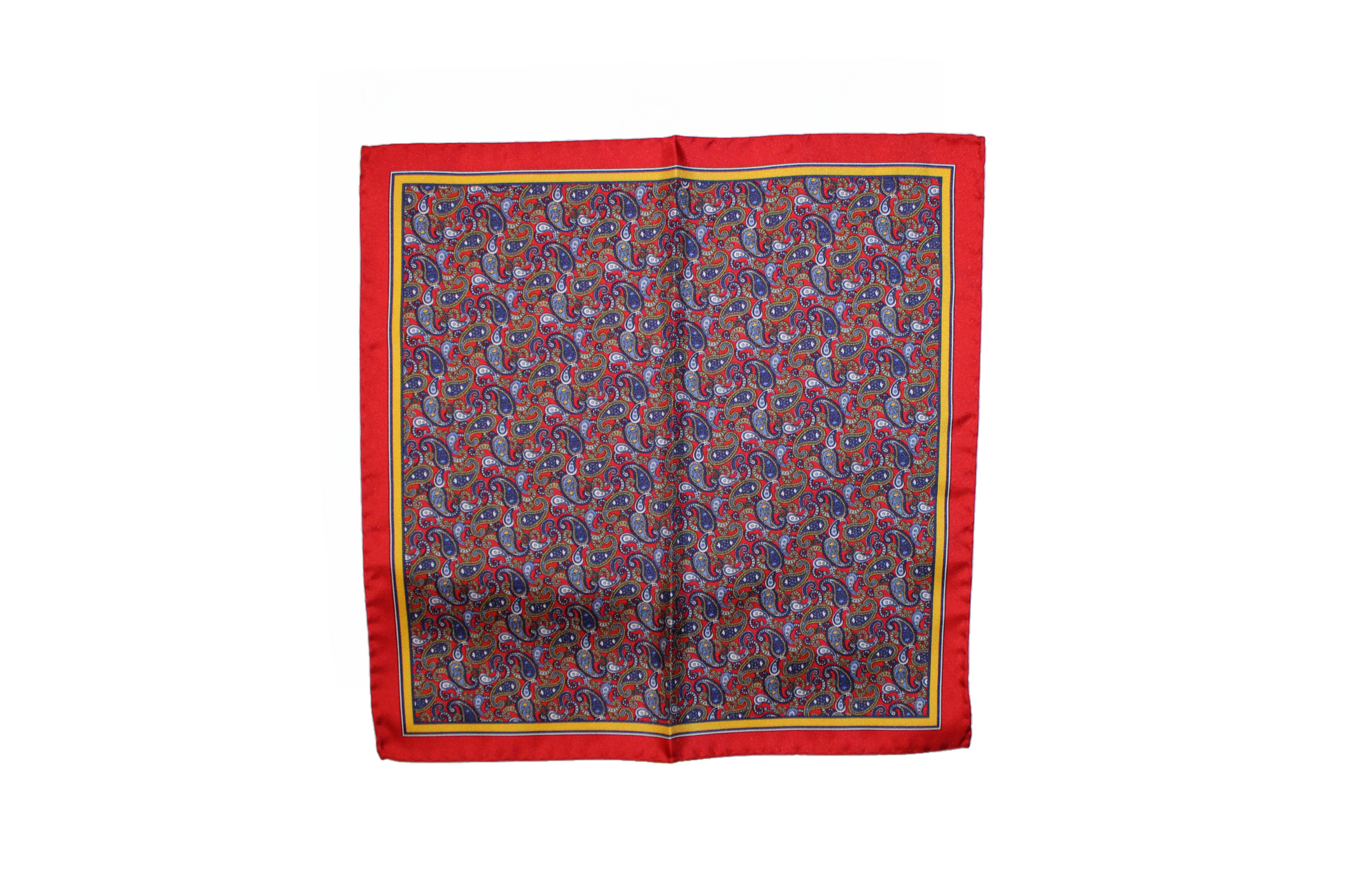 Pochette sartoriale Blake in twill di seta rossa, Q7LAB Made in Italy