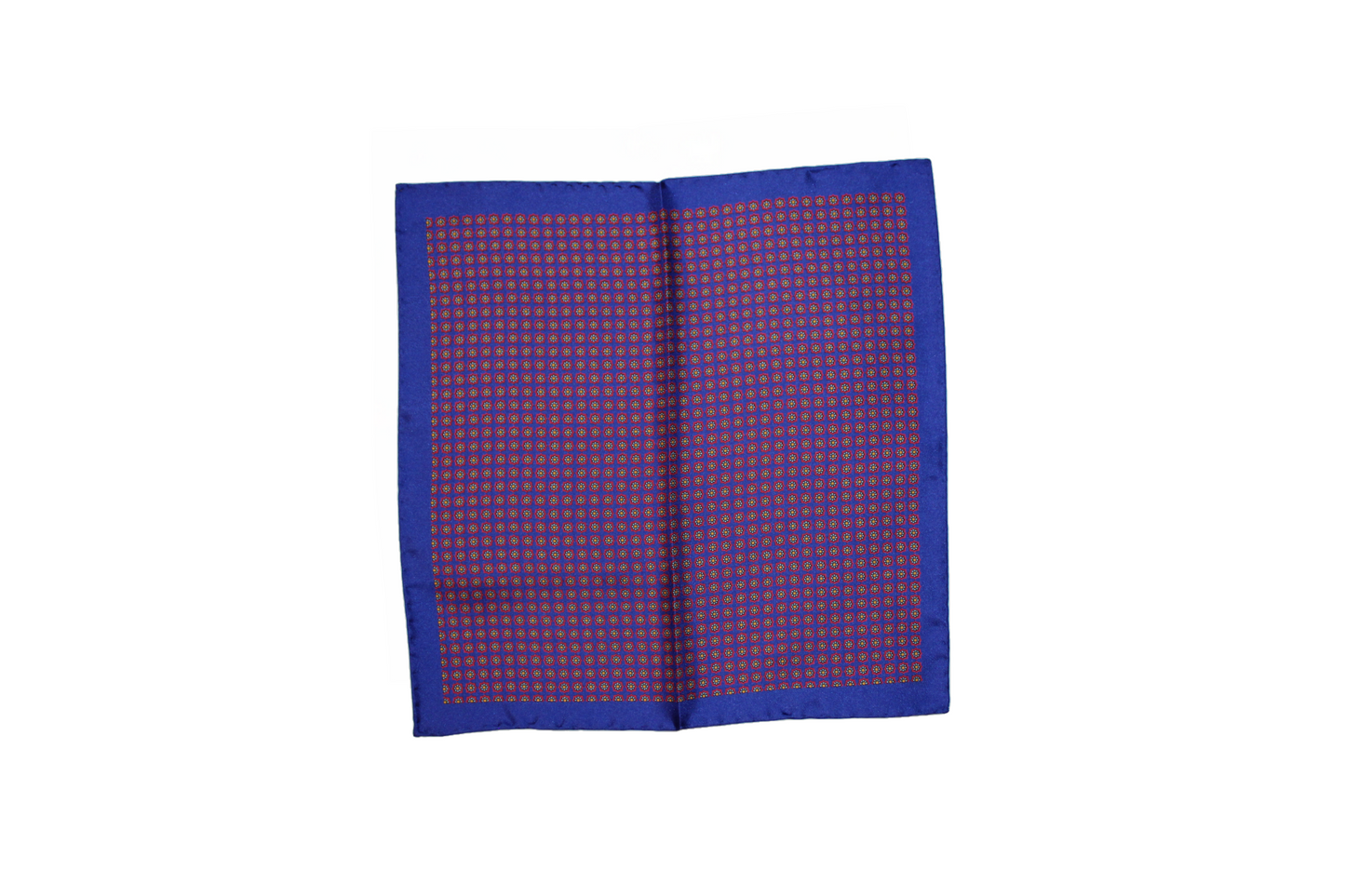 Pochette sartoriale Ginsberg in twill di seta blu, Q7LAB Made in Italy