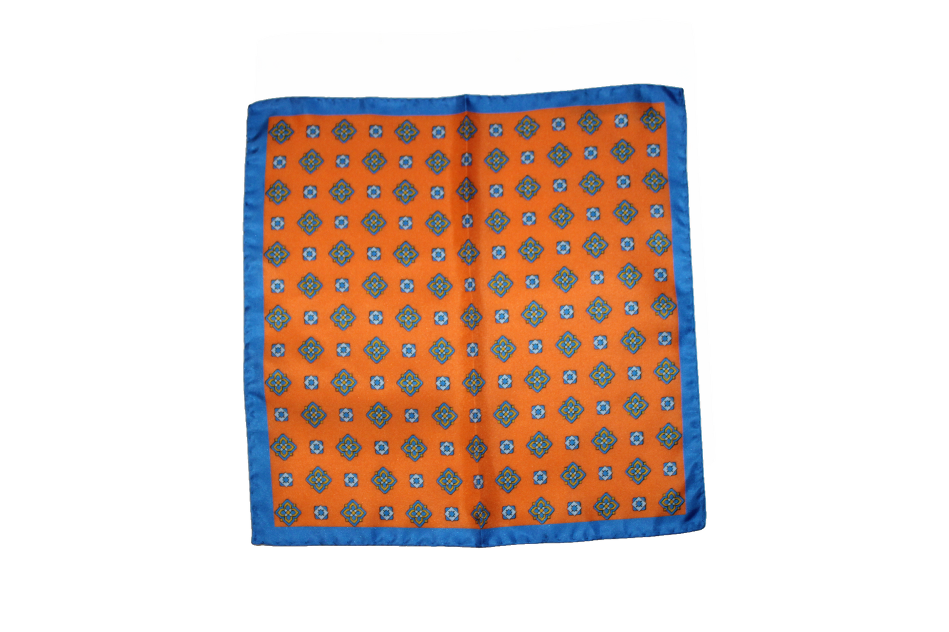 Pochette sartoriale Neruda in twill di seta arancione, Q7LAB Made in Italy