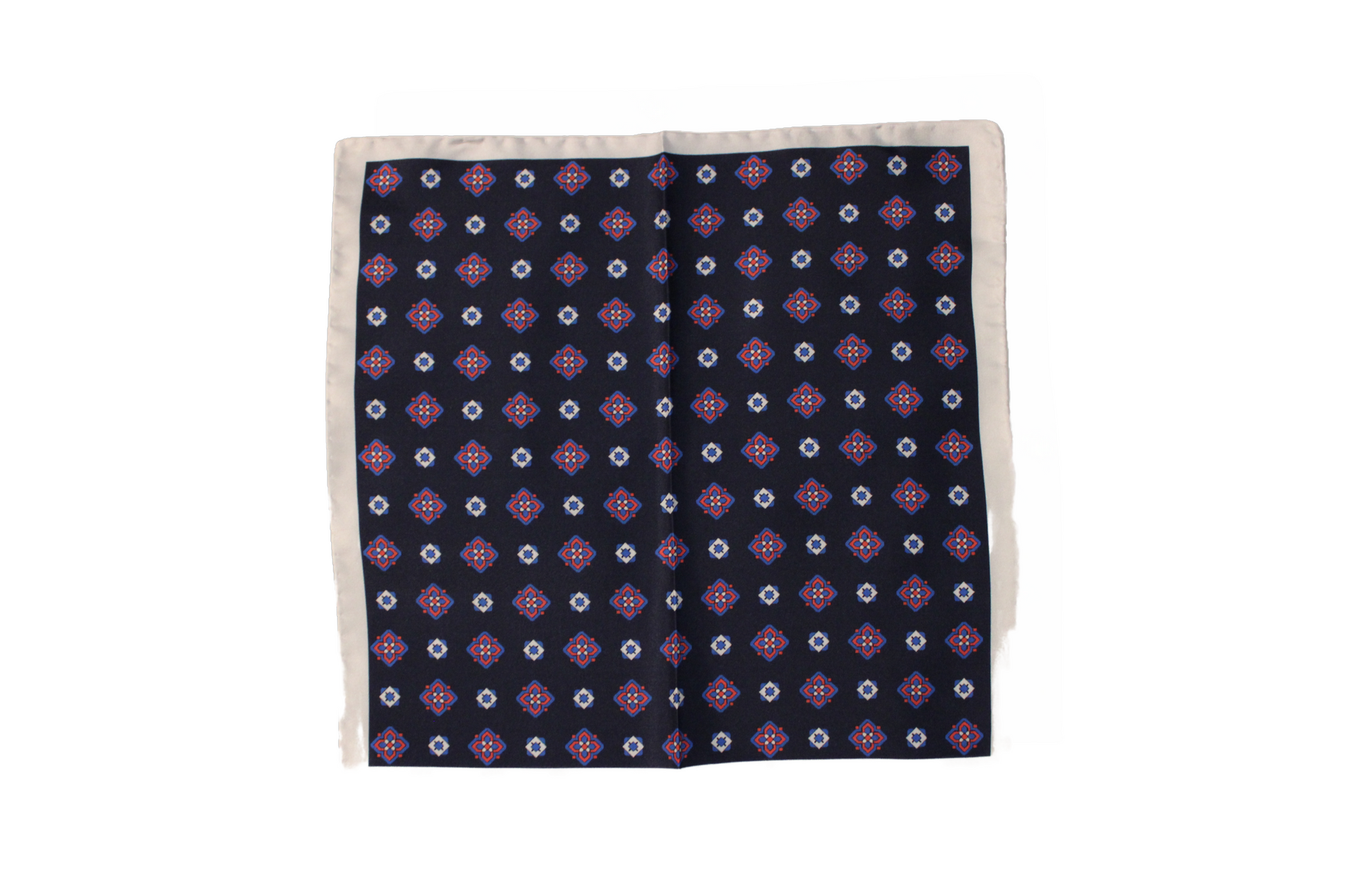 Pochette sartoriale Plath in twill di seta blu, Q7LAB Made in Italy