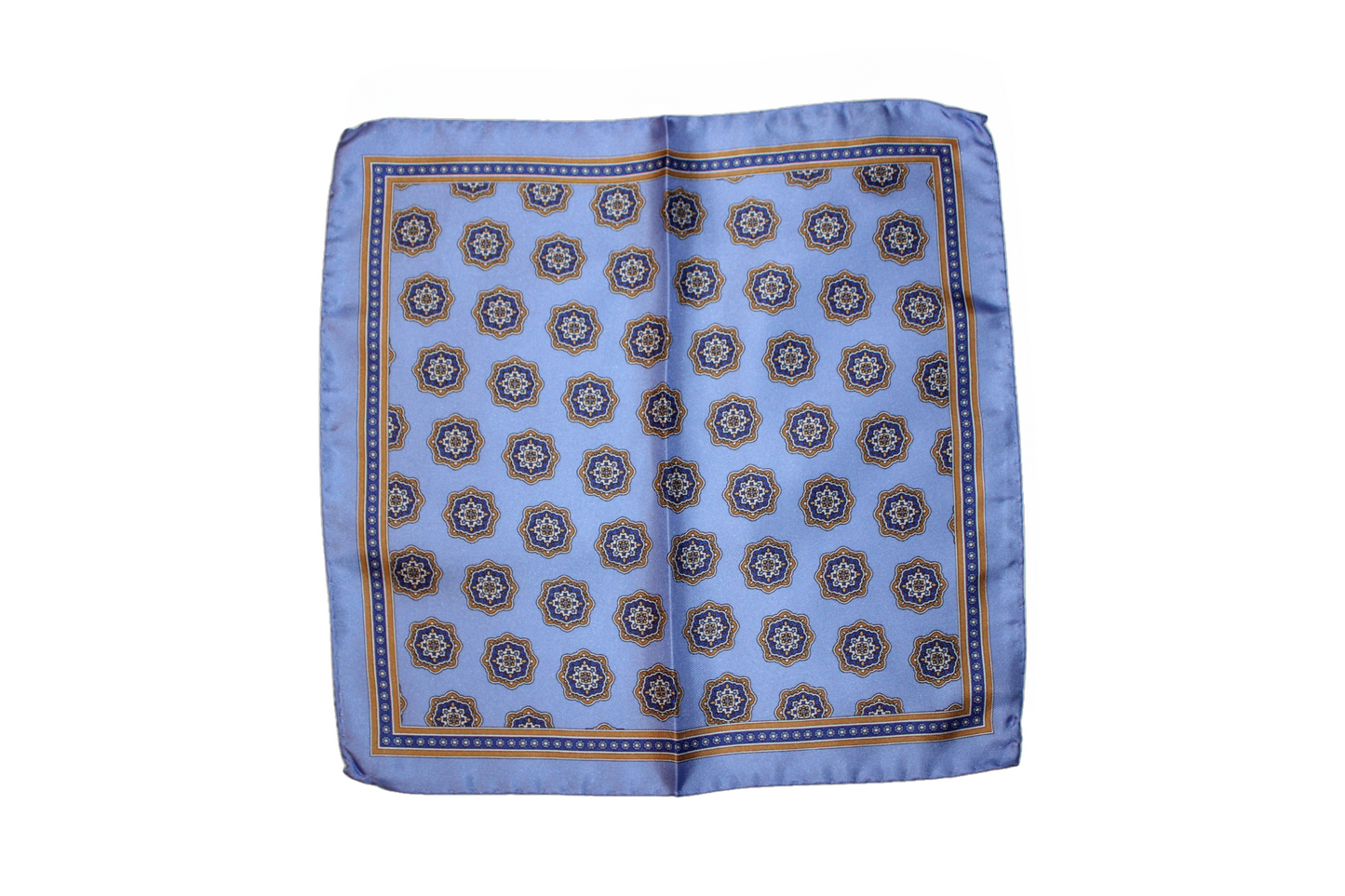 Pochette sartoriale Whitman in twill di seta celeste, Q7LAB Made in Italy