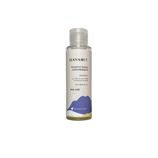 Shampoo barba Izanami Q7Lab detergente delicato e idratante per la cura quotidiana della barba, lascia il pelo morbido, fresco e purificato