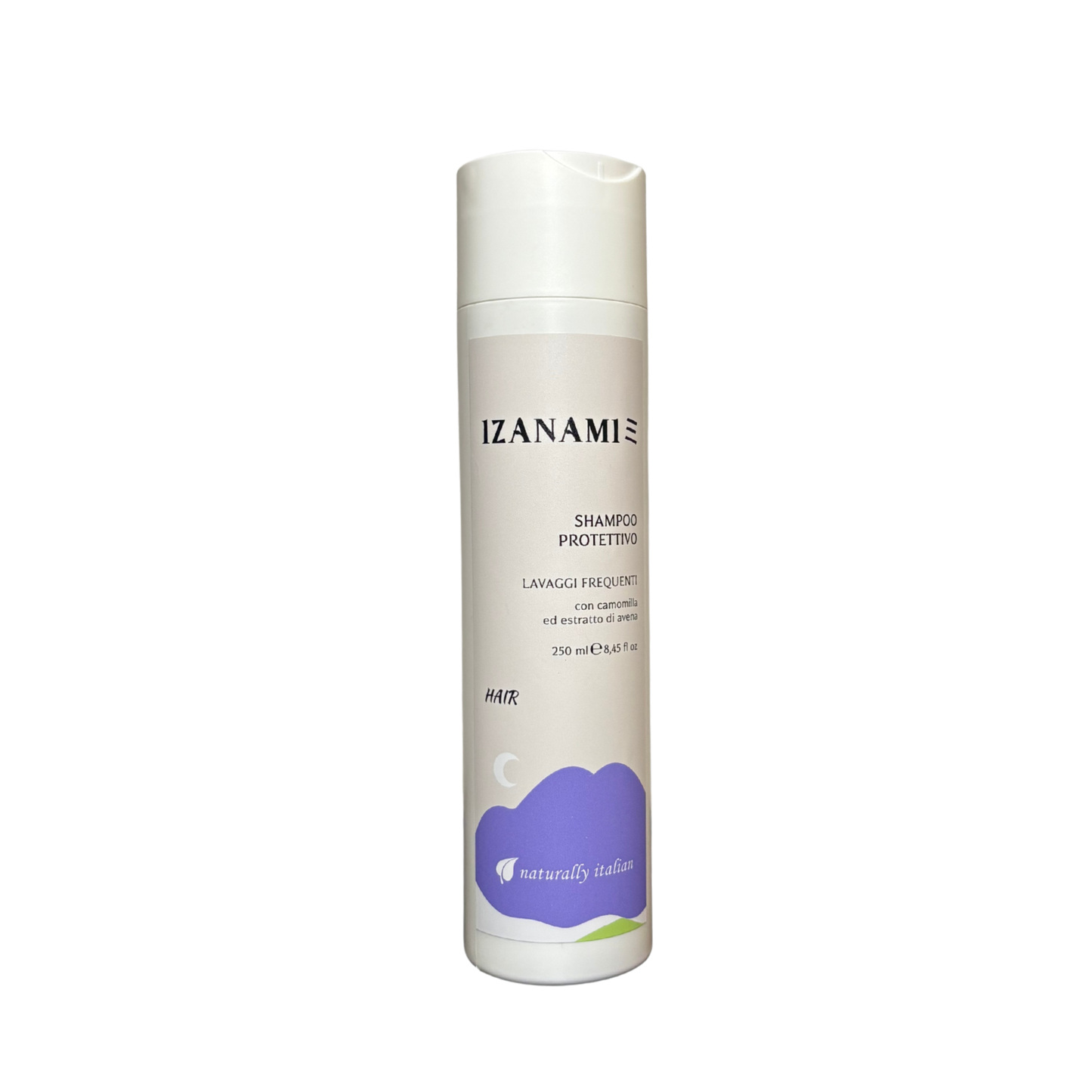 Shampoo biologico di Izanami per lavaggi frequenti, protezione e cura naturale dei capelli.