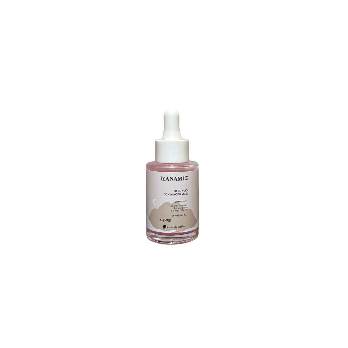 Siero viso illuminante con niacinamide di Izanami, cosmetico biologico per la cura della pelle del viso.