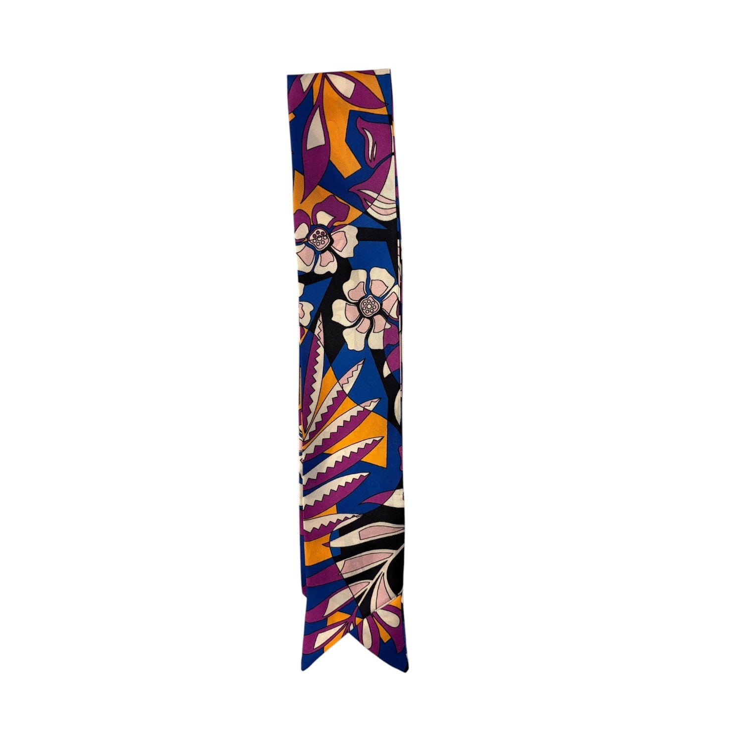 Twilly sartoriale in twill di seta viola, accessorio donna Q7LAB, con design elegante e dettagli raffinati.