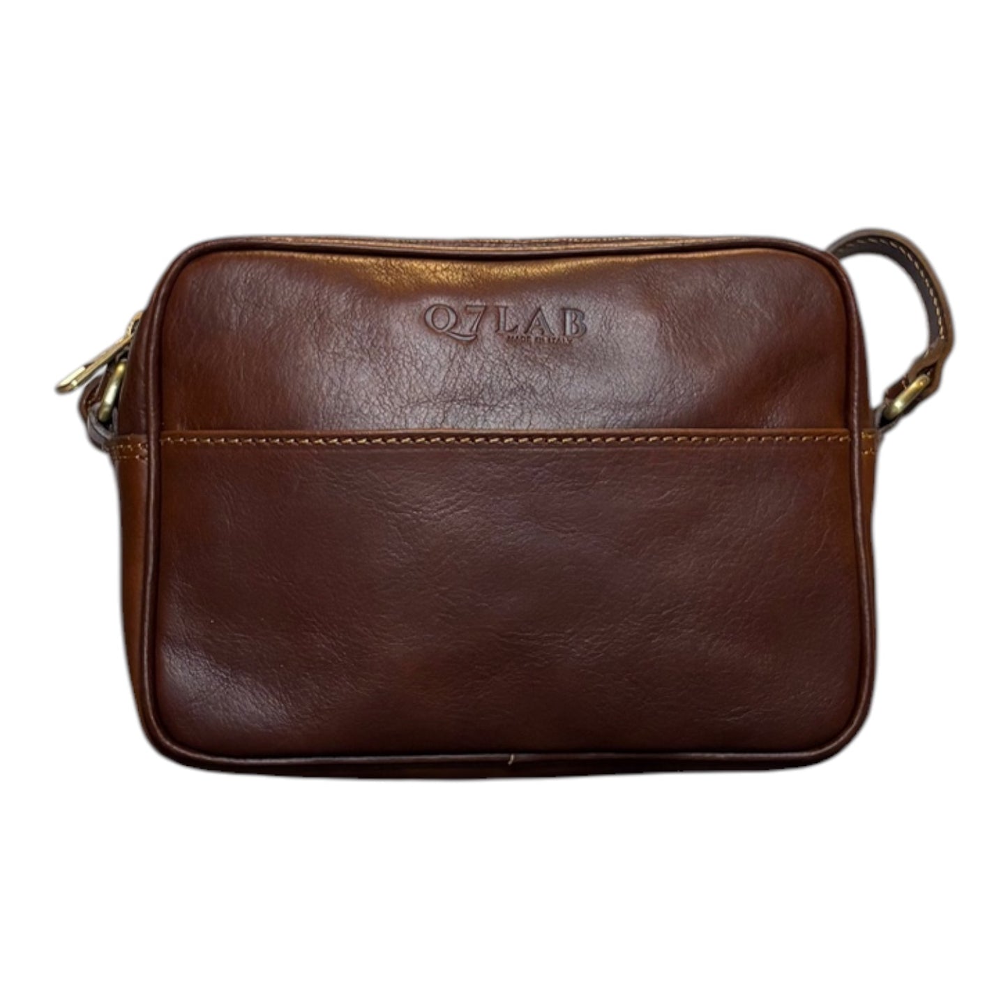 Tracolla marrone Hera di Q7LAB, borsa a tracolla elegante in accessori moda, con dettagli in tessuto e finiture di alta qualità